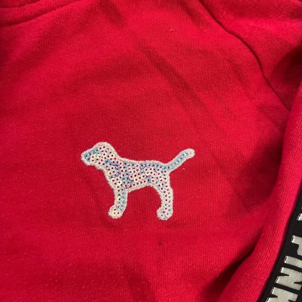 PINK VS RED BLING HOODIE / JOGGERS OUTFIT SET XL